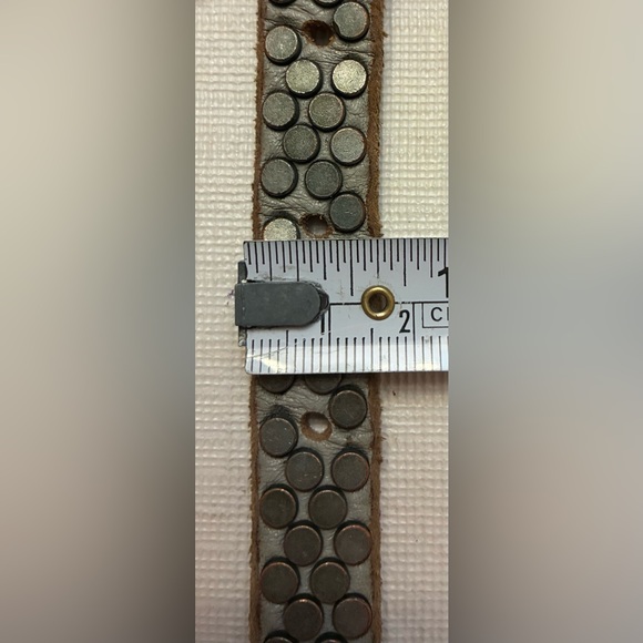 Zadig & Voltaire Gray Pewter Studded Leather Belt - Picture 7 of 7